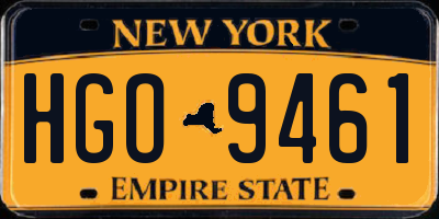 NY license plate HGO9461