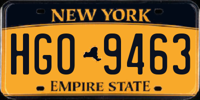 NY license plate HGO9463