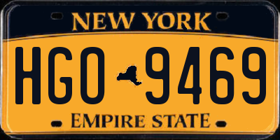 NY license plate HGO9469