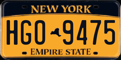 NY license plate HGO9475