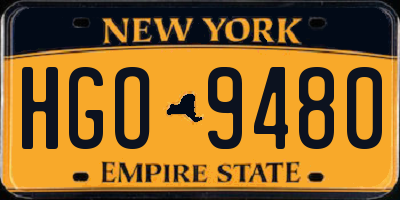 NY license plate HGO9480