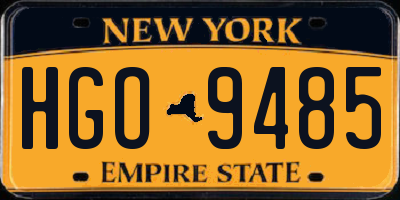 NY license plate HGO9485