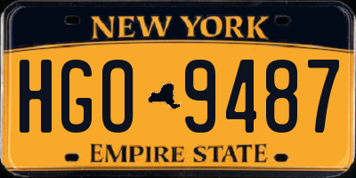 NY license plate HGO9487