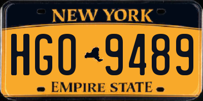 NY license plate HGO9489