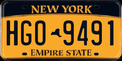 NY license plate HGO9491