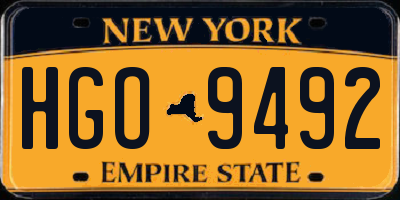 NY license plate HGO9492