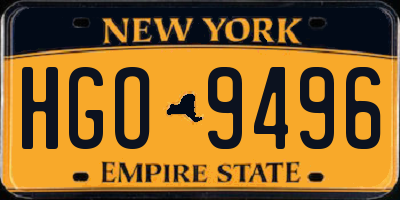 NY license plate HGO9496