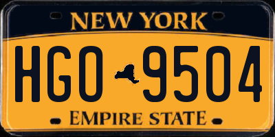 NY license plate HGO9504