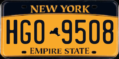 NY license plate HGO9508