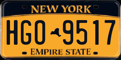 NY license plate HGO9517