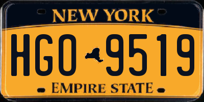 NY license plate HGO9519