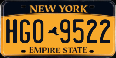 NY license plate HGO9522