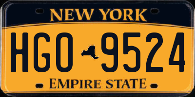 NY license plate HGO9524