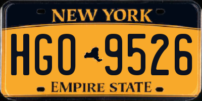 NY license plate HGO9526