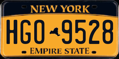 NY license plate HGO9528