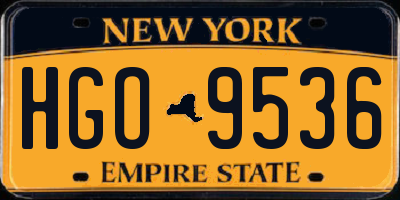 NY license plate HGO9536
