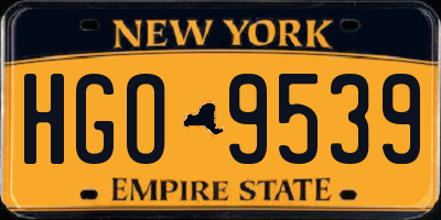 NY license plate HGO9539