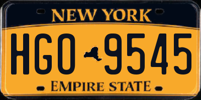 NY license plate HGO9545