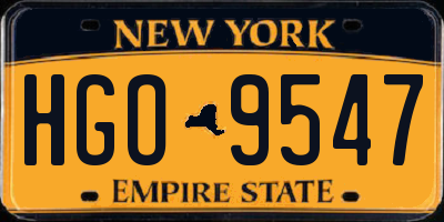 NY license plate HGO9547