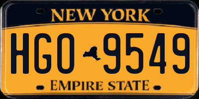 NY license plate HGO9549