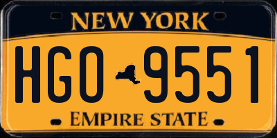 NY license plate HGO9551