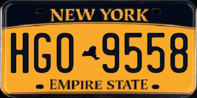 NY license plate HGO9558