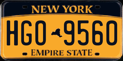 NY license plate HGO9560