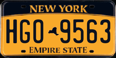 NY license plate HGO9563