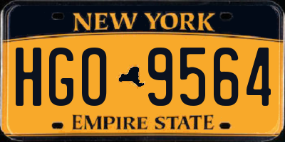 NY license plate HGO9564