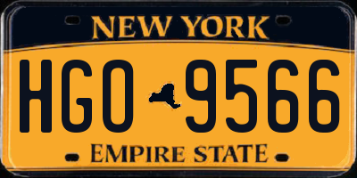 NY license plate HGO9566