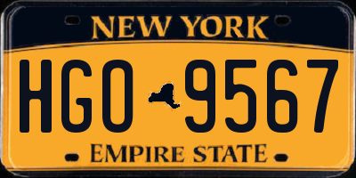 NY license plate HGO9567