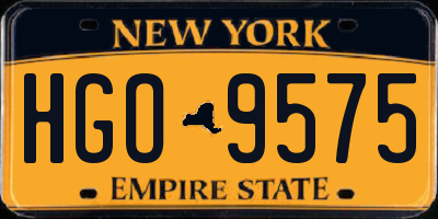 NY license plate HGO9575