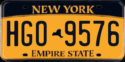NY license plate HGO9576
