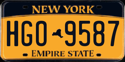 NY license plate HGO9587