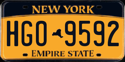 NY license plate HGO9592