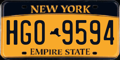 NY license plate HGO9594