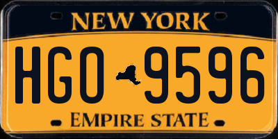 NY license plate HGO9596