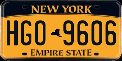 NY license plate HGO9606