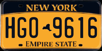 NY license plate HGO9616