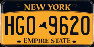 NY license plate HGO9620