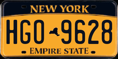 NY license plate HGO9628