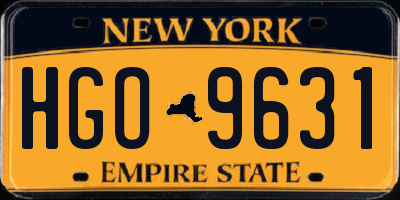 NY license plate HGO9631