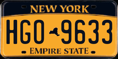 NY license plate HGO9633