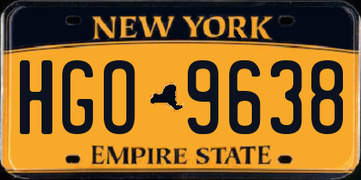 NY license plate HGO9638
