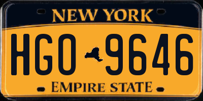 NY license plate HGO9646