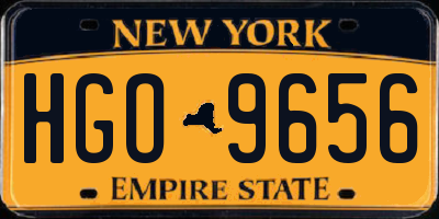 NY license plate HGO9656