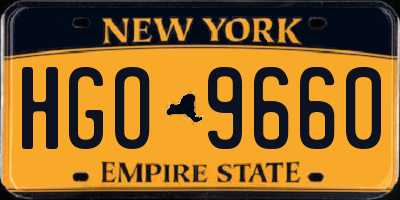 NY license plate HGO9660