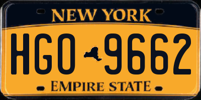 NY license plate HGO9662
