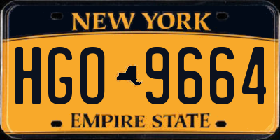 NY license plate HGO9664