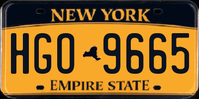 NY license plate HGO9665